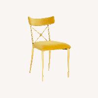 Jonathan Adler Yellow Velvet Dining Chair
