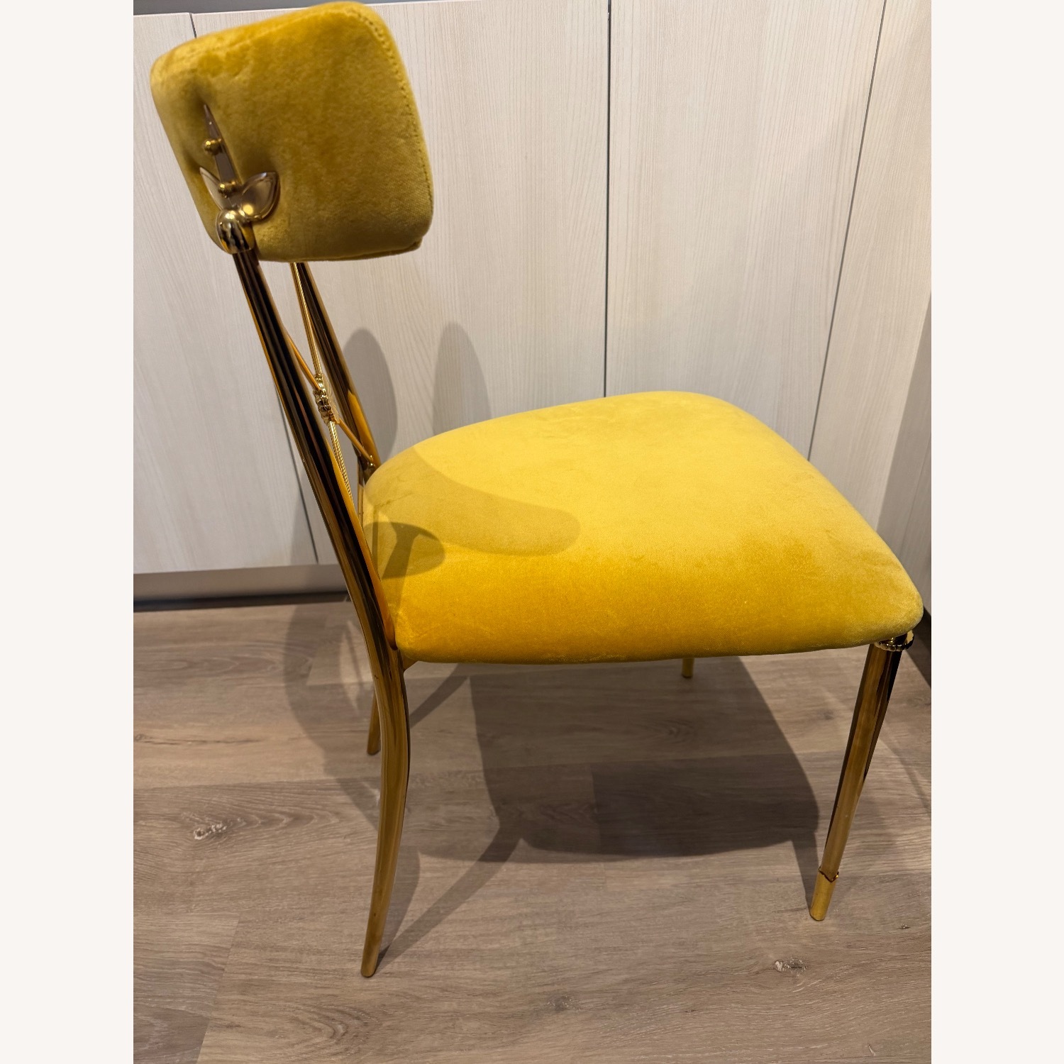 Jonathan Adler Yellow Velvet Dining Chair - image-4