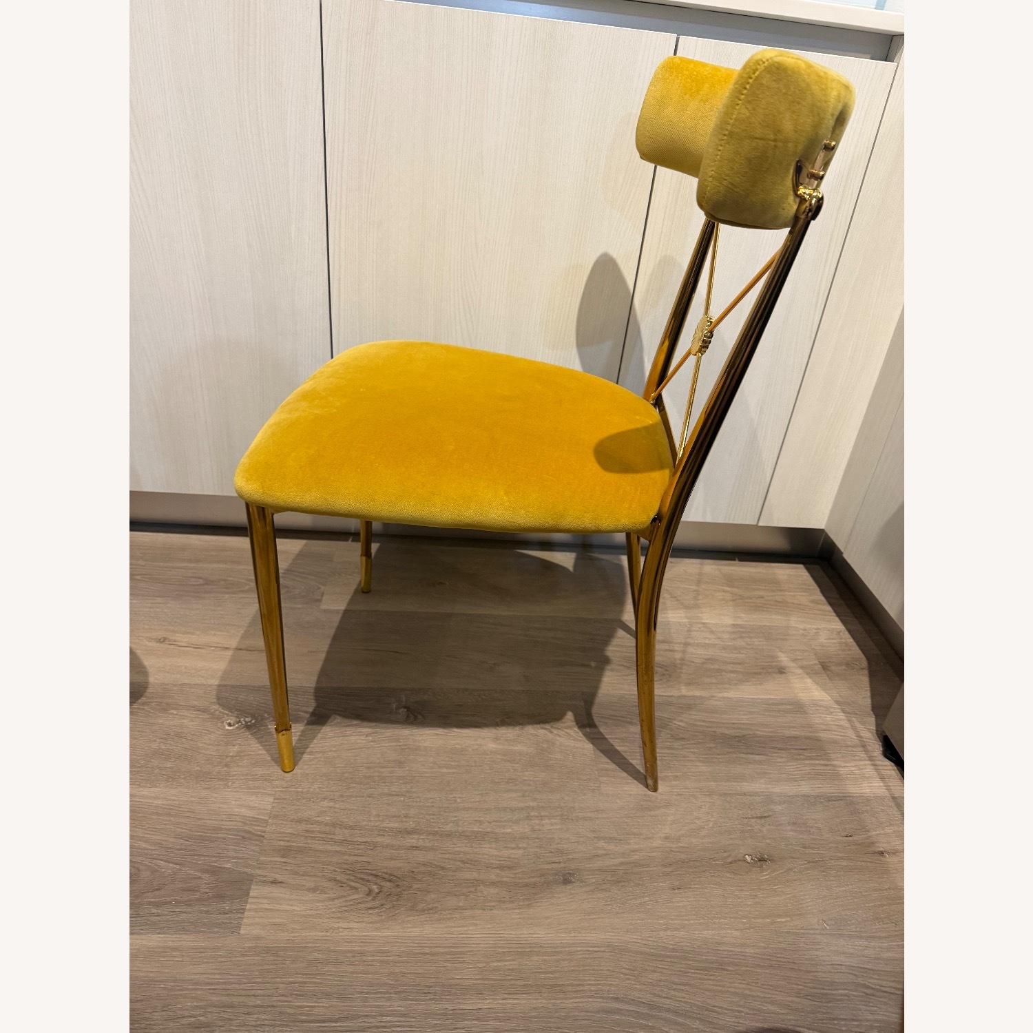 Jonathan Adler Yellow Velvet Dining Chair - image-2