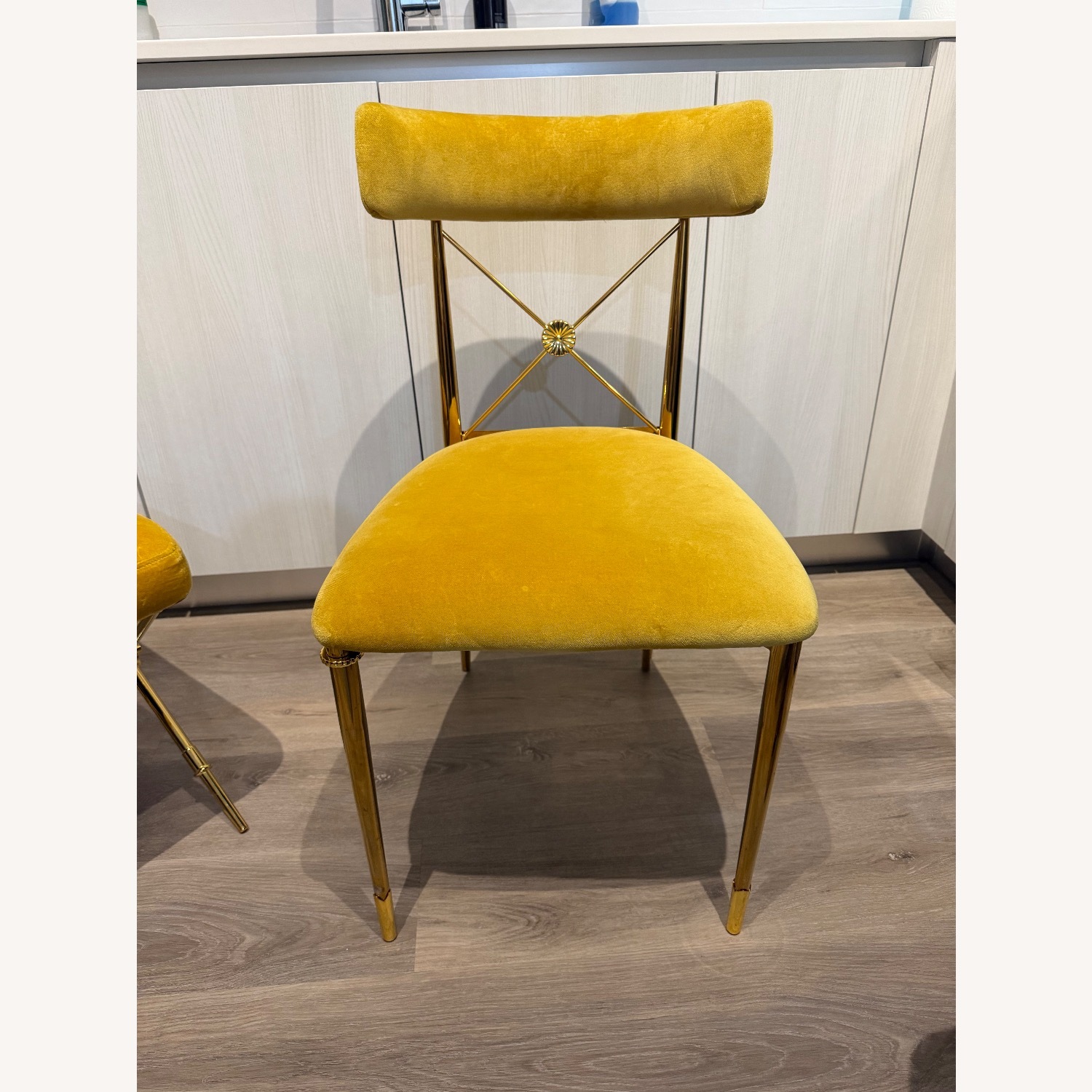 Jonathan Adler Yellow Velvet Dining Chair - image-1