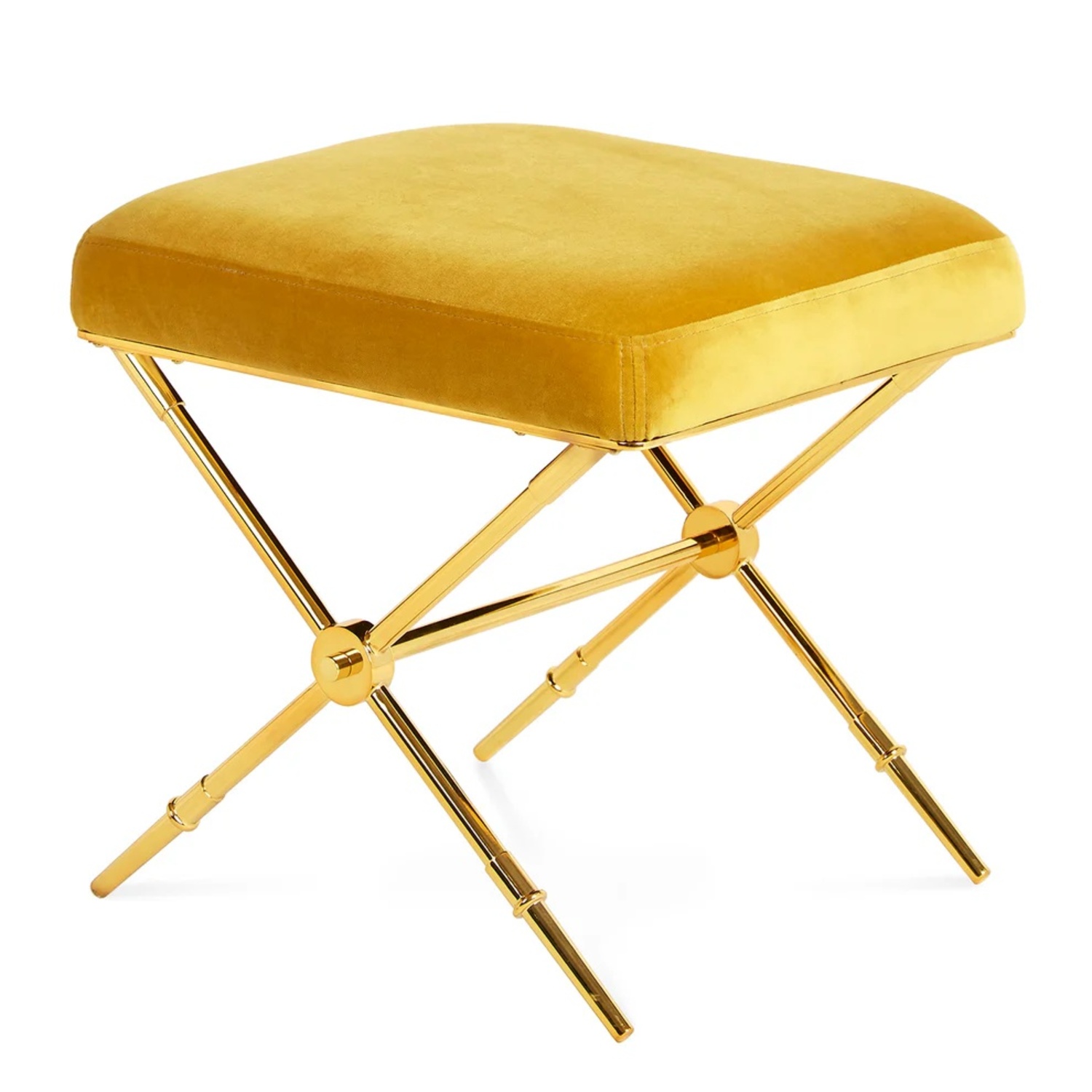 Jonathan Adler Yellow Velvet Ottoman - image-6