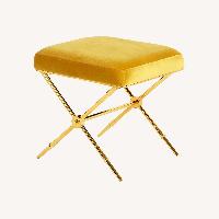 Jonathan Adler Yellow Velvet Ottoman