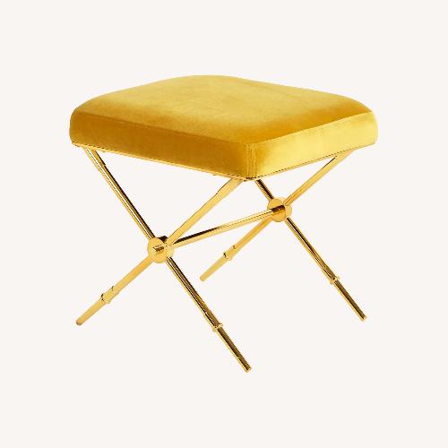 Used Jonathan Adler Yellow Velvet Ottoman for sale on AptDeco