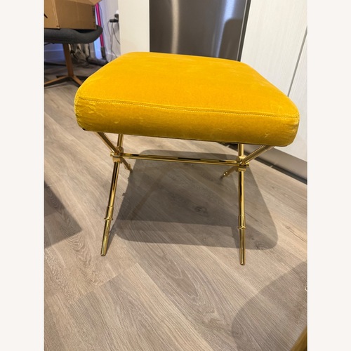 Used Jonathan Adler Yellow Velvet Ottoman for sale on AptDeco