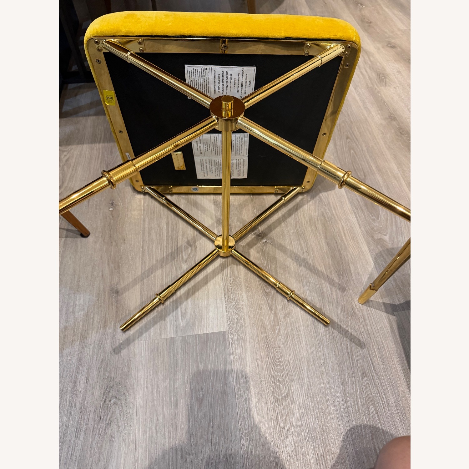 Jonathan Adler Yellow Velvet Ottoman - image-5