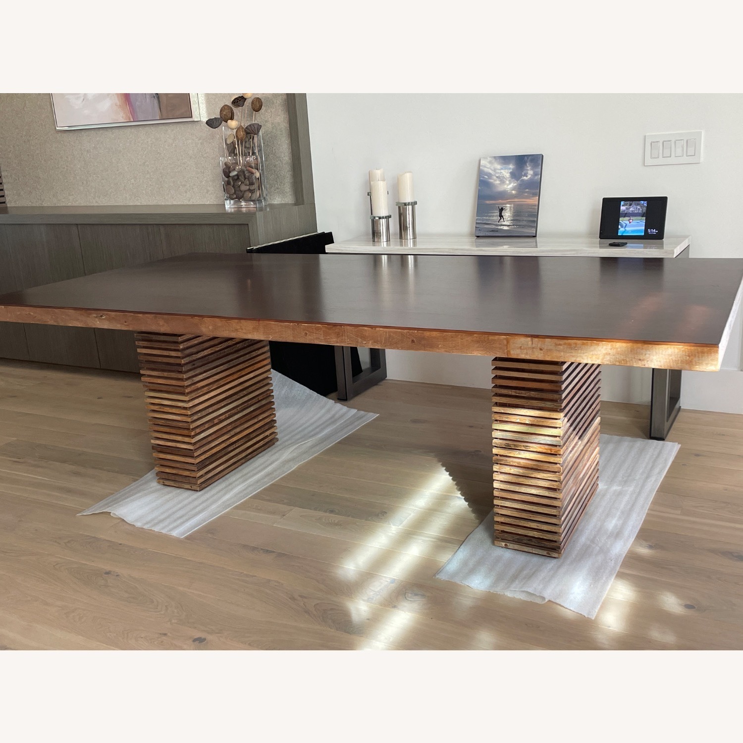 Crate & Barrel Paloma Dark Brown Wood Dining Table - image-4