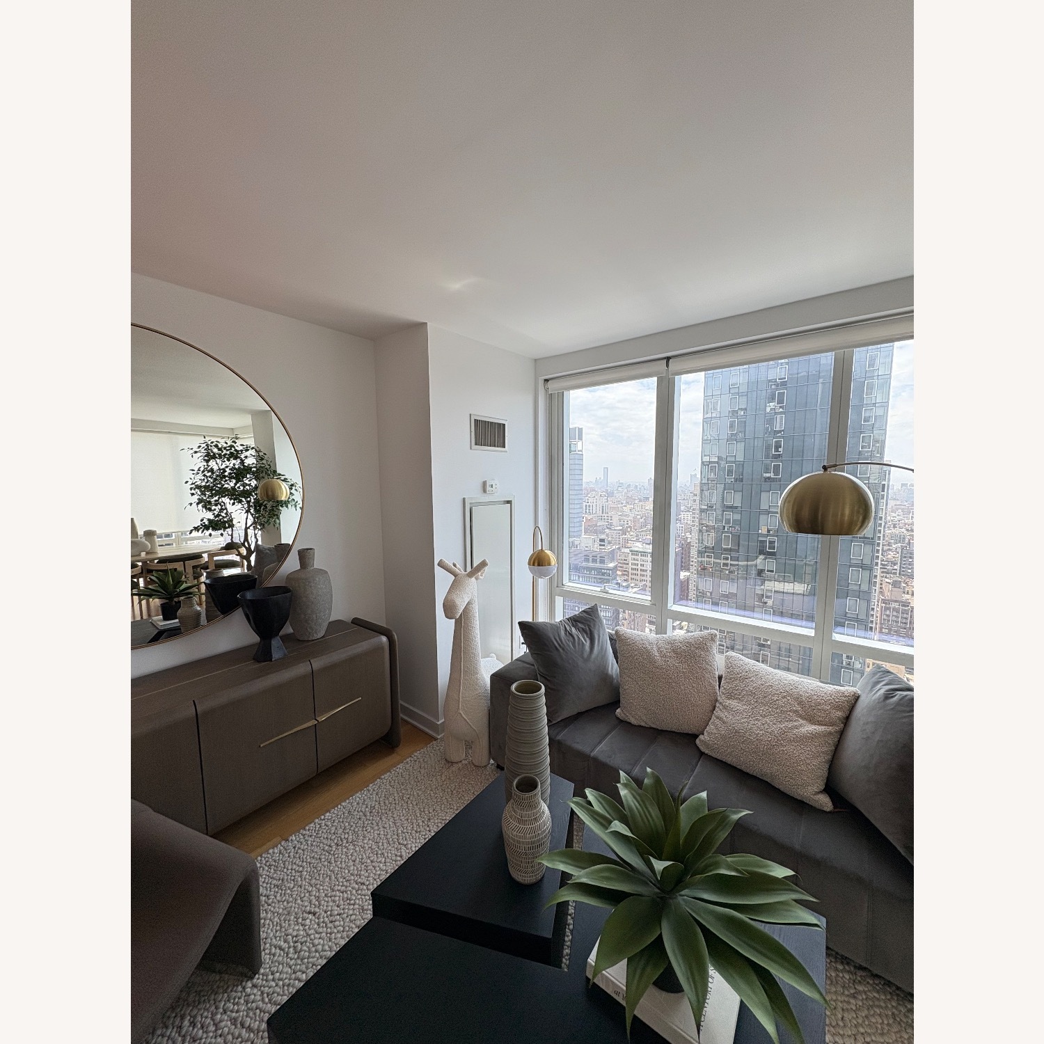 West Elm Green Velvet 2 Piece Sectional - image-1