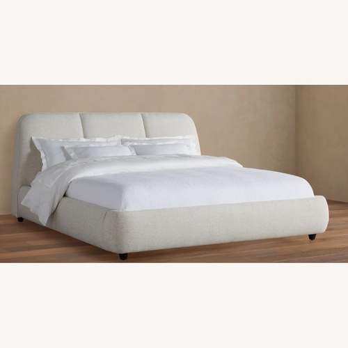 Used Arhaus Kinnan Bed Natural Fabric Queen Bed for sale on AptDeco