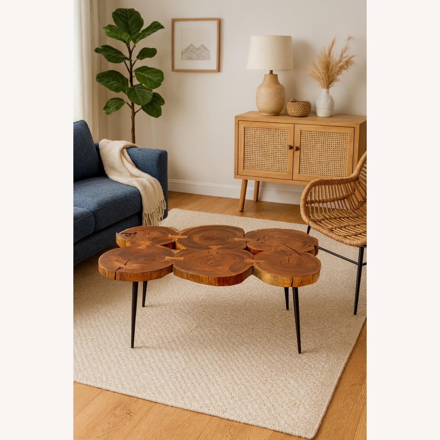 Natural Wood Coffee Table - image-6
