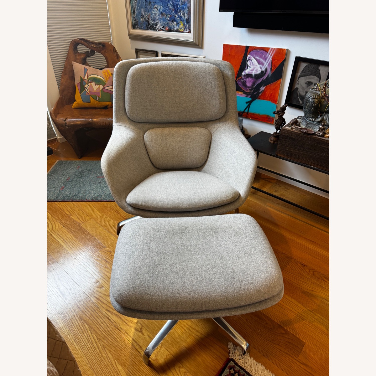 Herman Miller Sriad Light Gray Fabric Ottoman - image-1