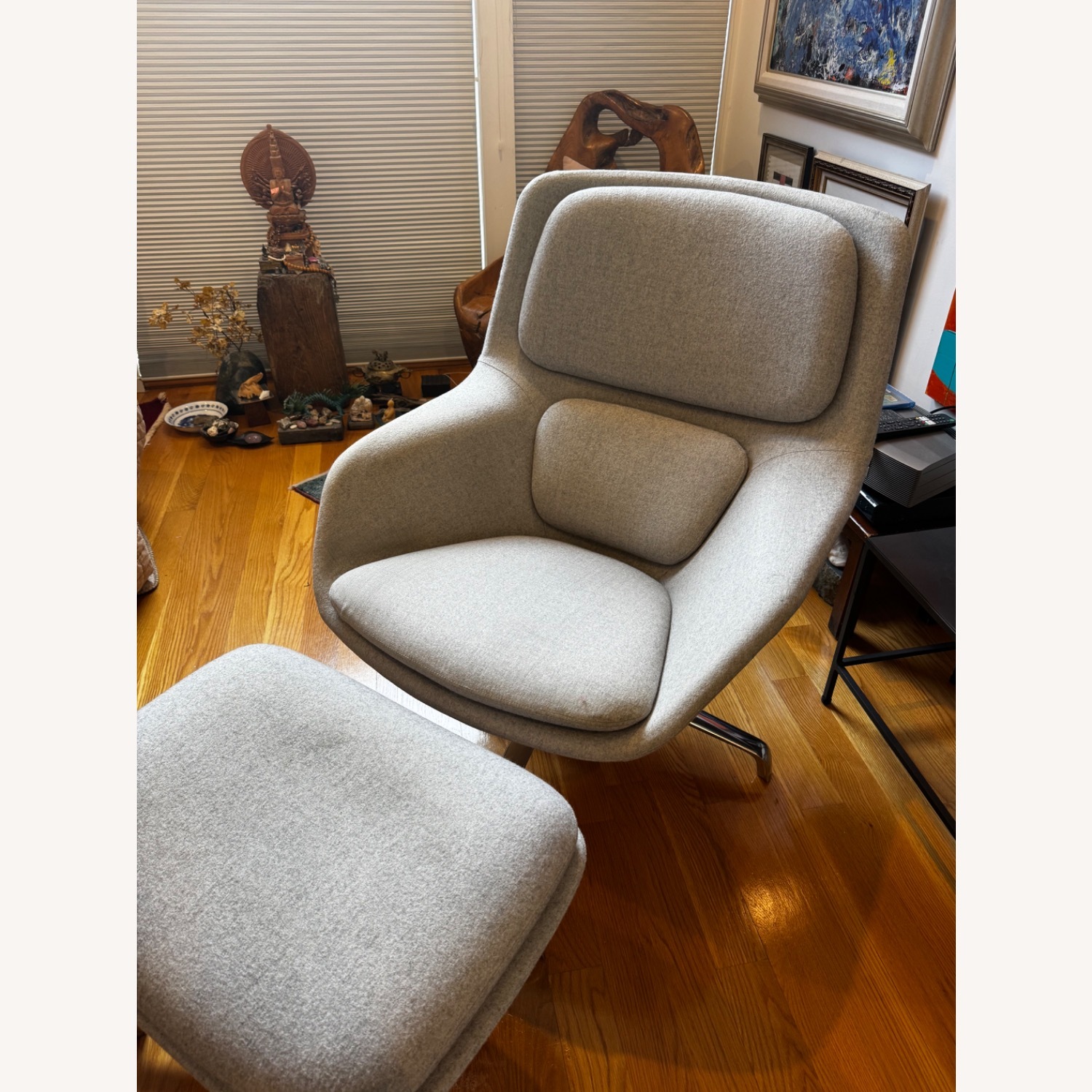 Herman Miller Sriad Light Gray Fabric Ottoman - image-3