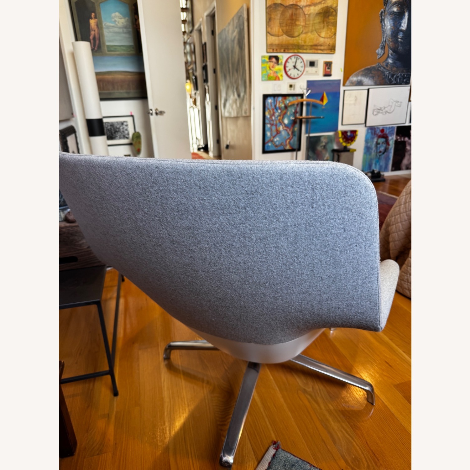 Herman Miller Sriad Light Gray Fabric Ottoman - image-7