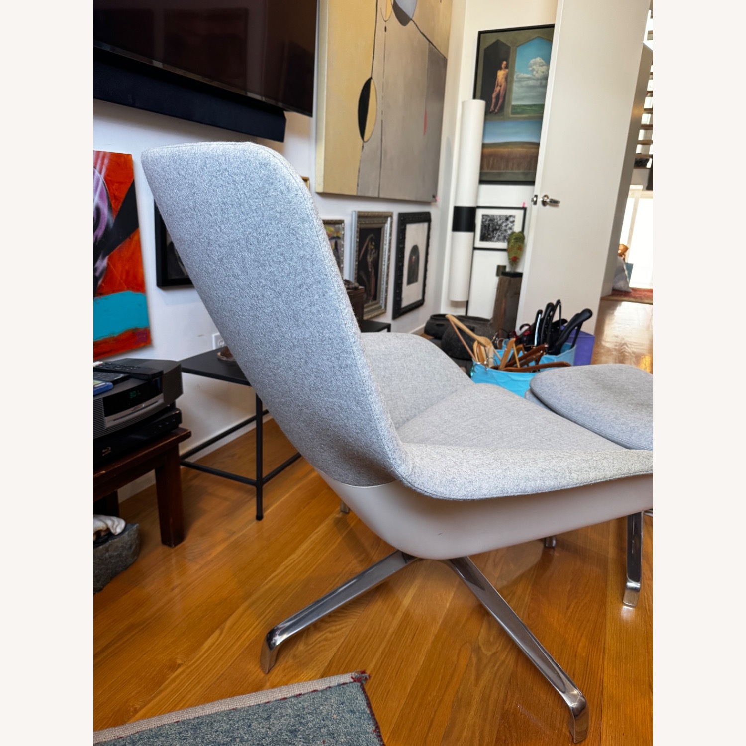 Herman Miller Sriad Light Gray Fabric Ottoman - image-6