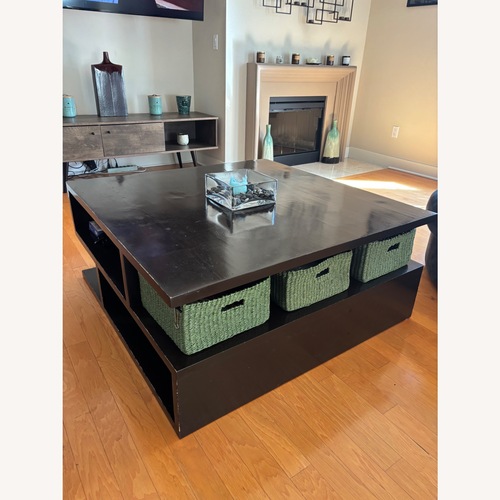 Used Pampa Zig Zag Dark Brown Wood Coffee Table for sale on AptDeco