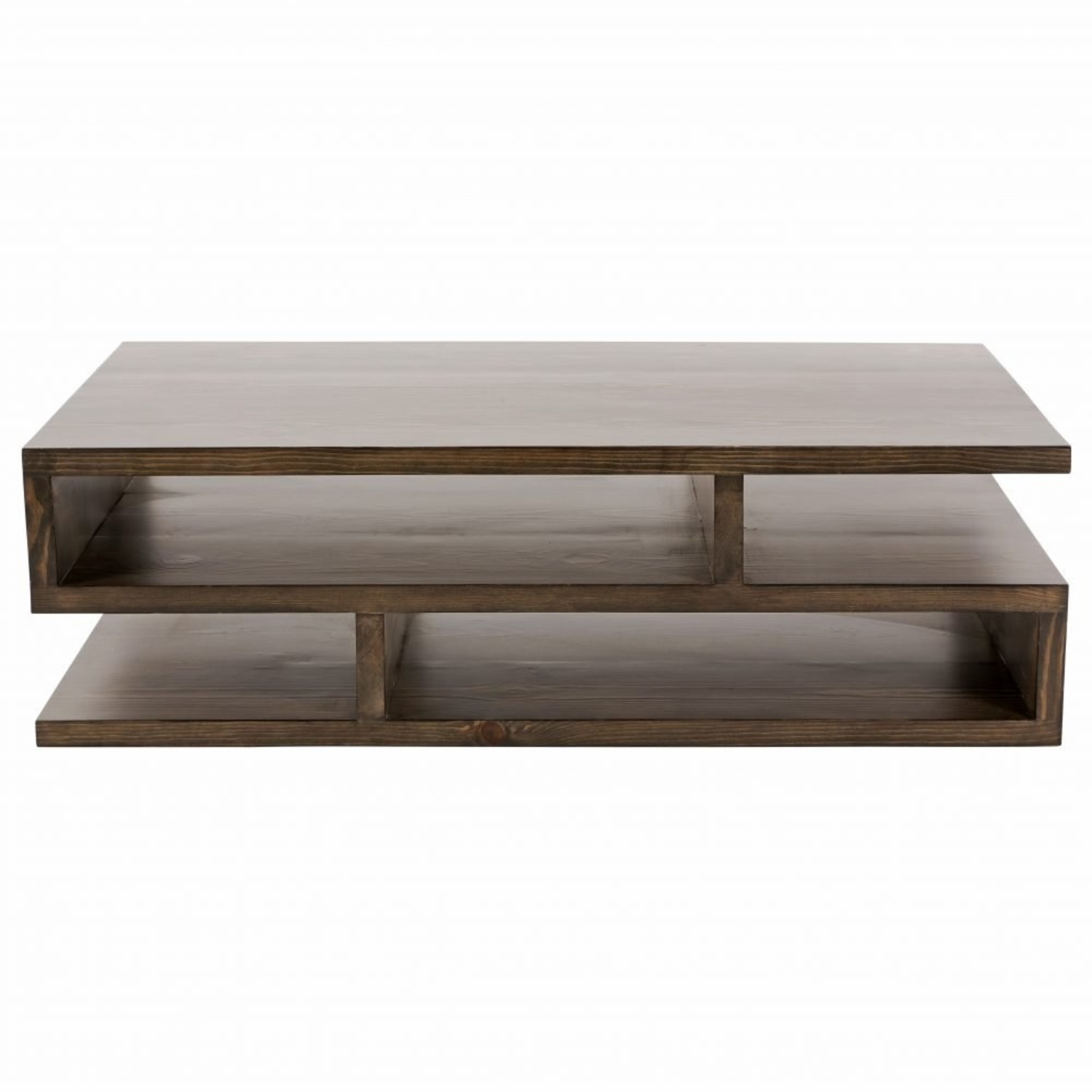 Pampa Zig Zag Dark Brown Wood Coffee Table - image-0