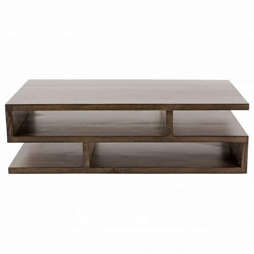 Used Pampa Zig Zag Dark Brown Wood Coffee Table for sale on AptDeco