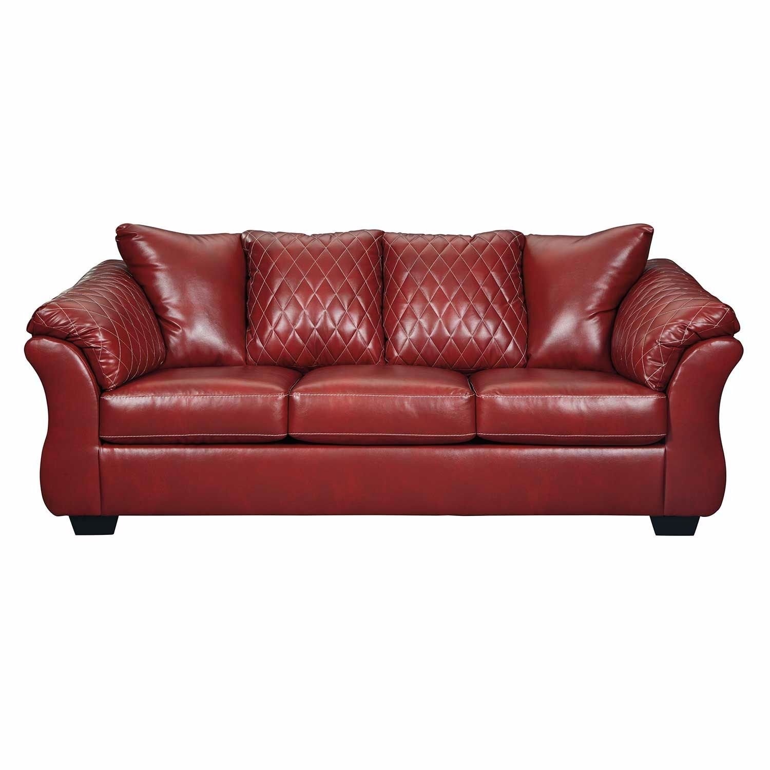 Ashley Furniture Bertrillo Red Leather 3+ Seater Sofa - image-6