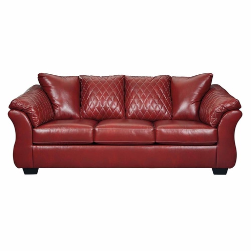 Used Ashley Furniture Bertrillo Red Leather 3+ Seater Sofa for sale on AptDeco