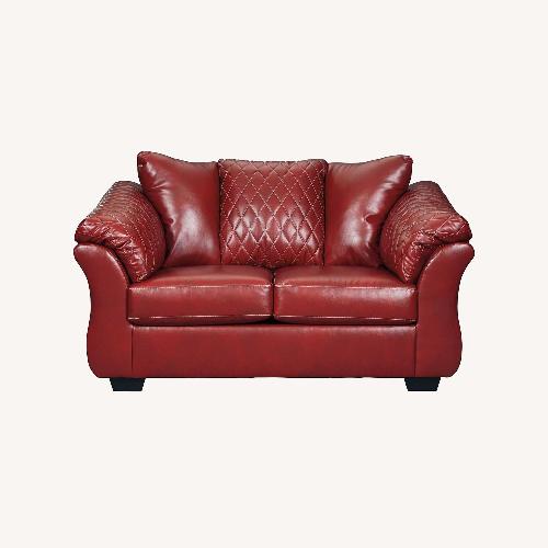 Used Red Salsa Leather Couch for sale on AptDeco