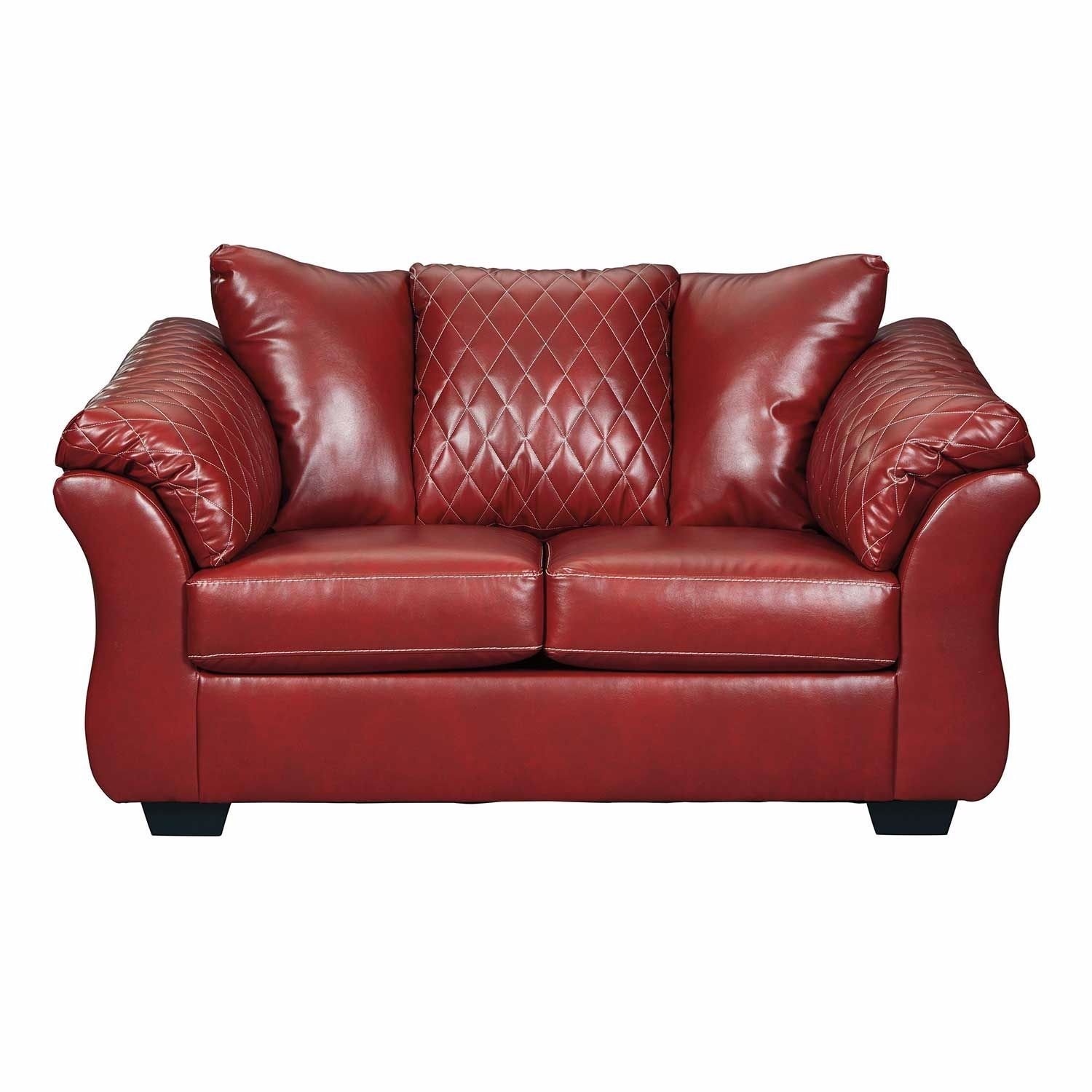 Red Salsa Leather Couch - image-6