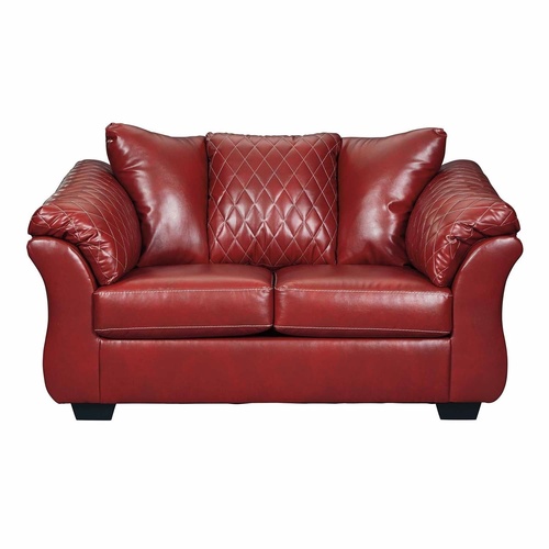 Used Red Salsa Leather Couch for sale on AptDeco
