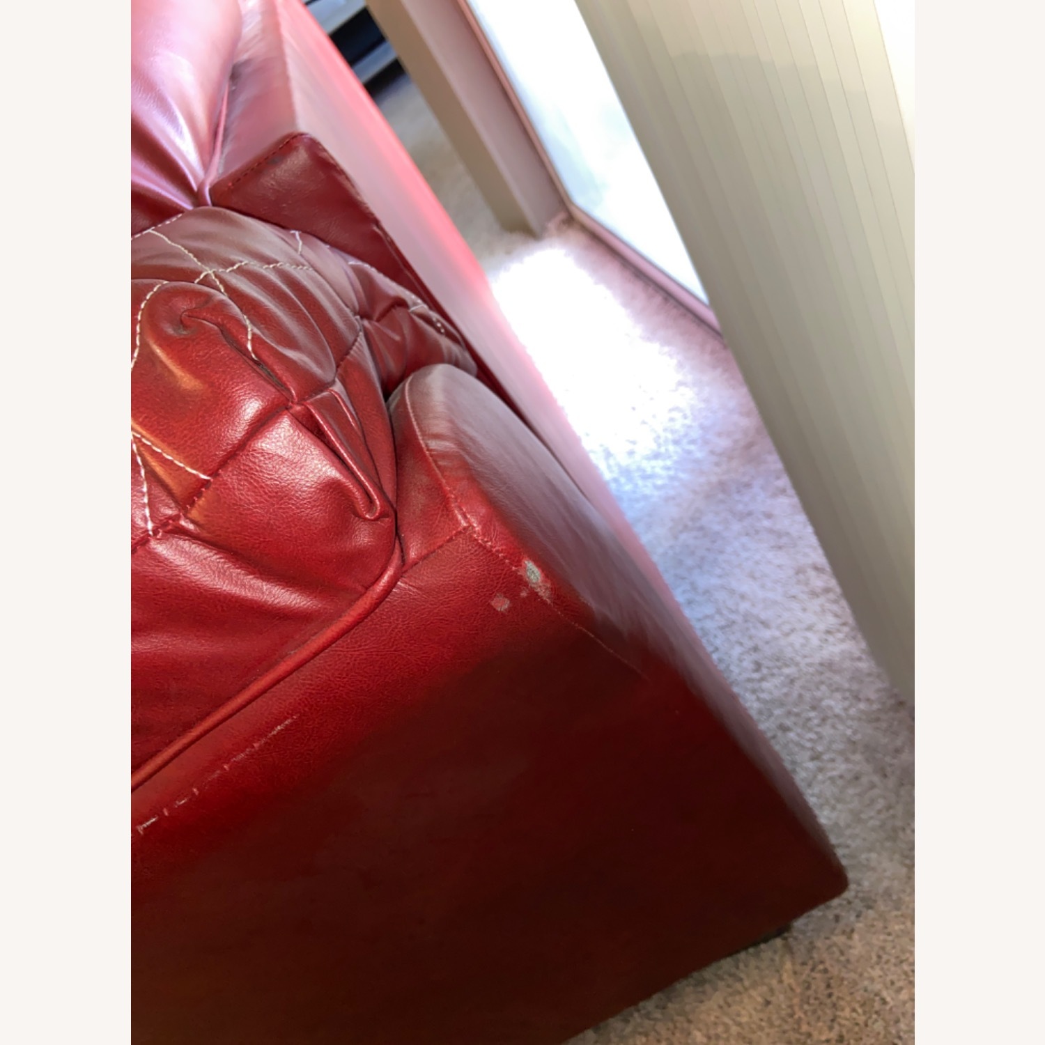 Red Salsa Leather Couch - image-5