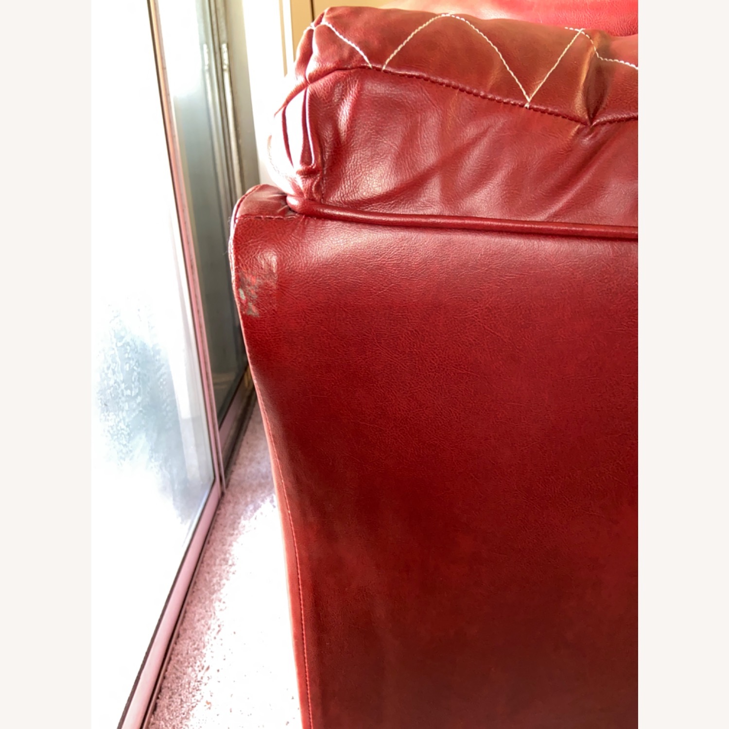 Red Salsa Leather Couch - image-4