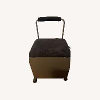 Ashley Furniture Black Suede Ottoman
