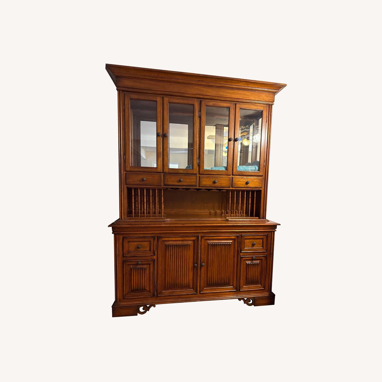 Tommy Bahama Dark Brown Wood Buffet/Hutch - image-0