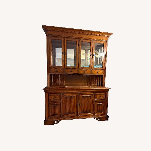 Used Tommy Bahama Dark Brown Wood Buffet/Hutch for sale on AptDeco