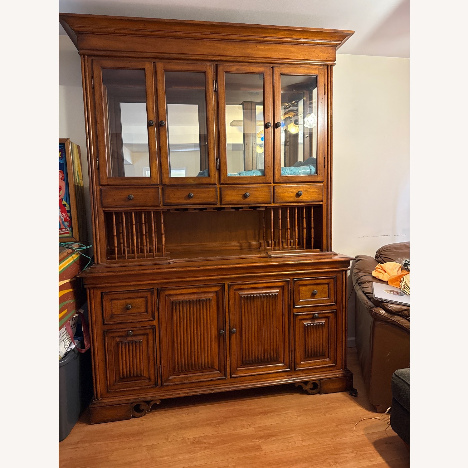 Tommy Bahama Dark Brown Wood Buffet/Hutch - image-1