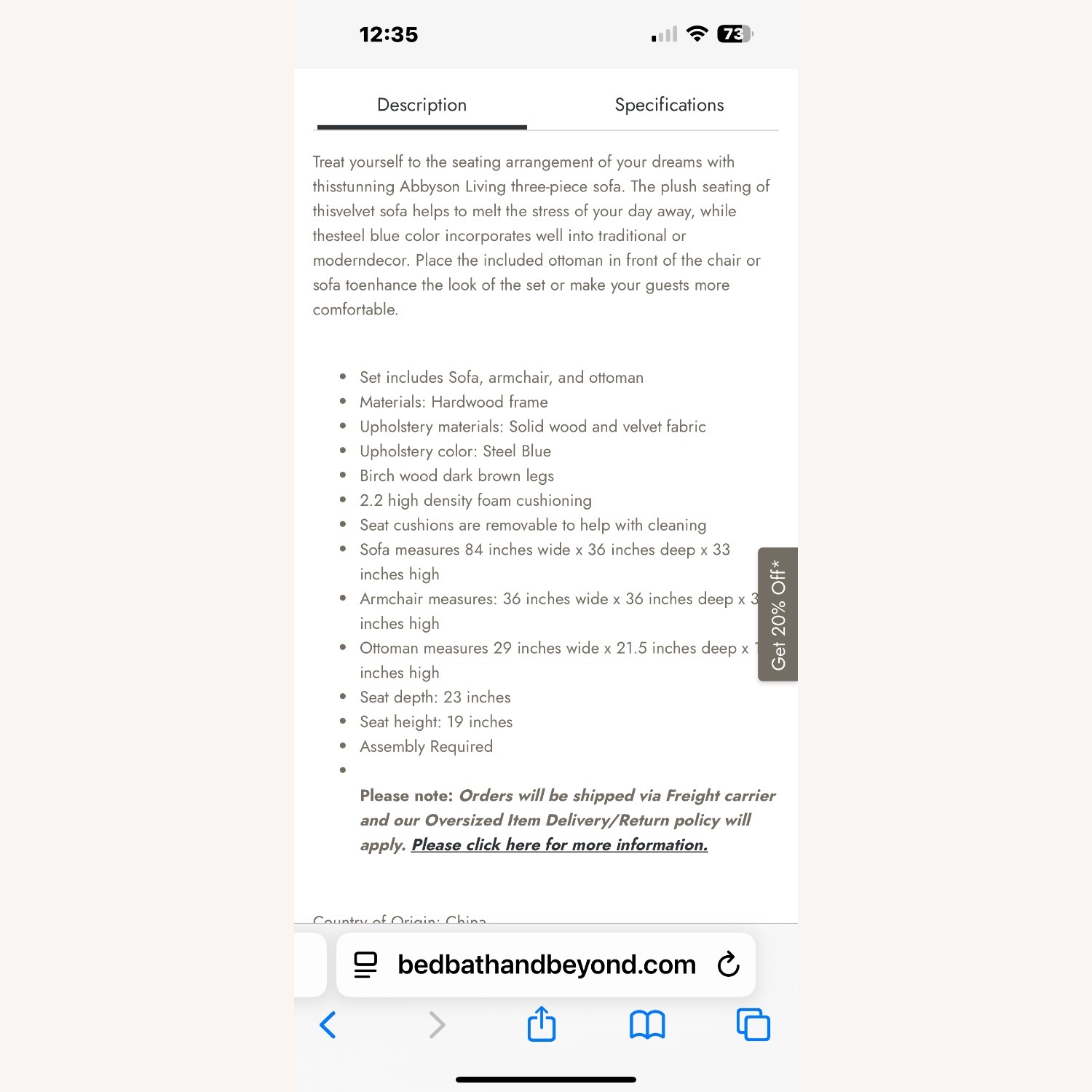 Tufted Button Blue Gray Sofa  - image-8