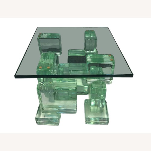 Used Mid Century Modern Italian Ice Glass Cube Table for sale on AptDeco