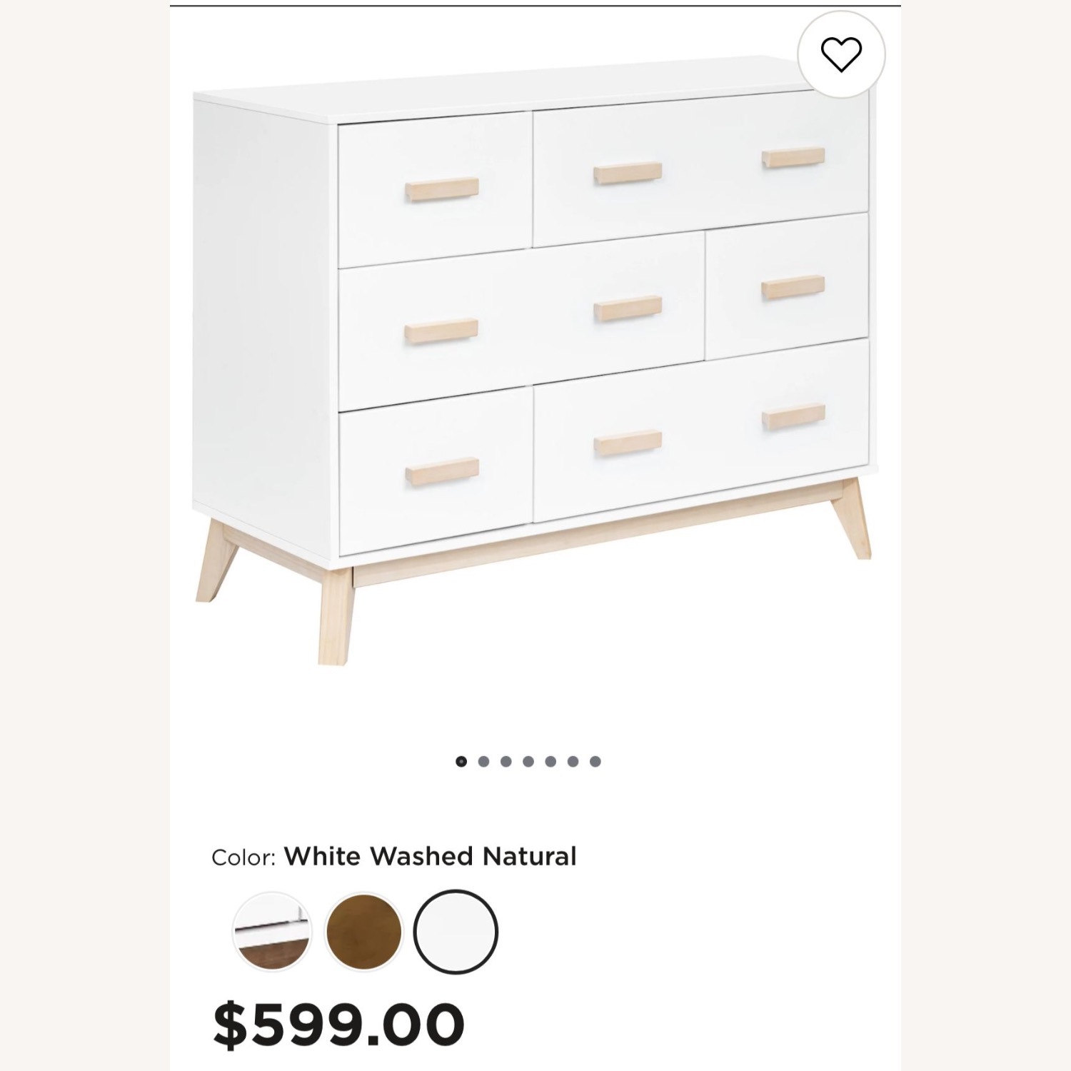 Babyletto Scoot White and Natural Wood Dresser - image-2