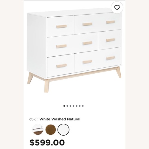 Used Babyletto Scoot White and Natural Wood Dresser for sale on AptDeco