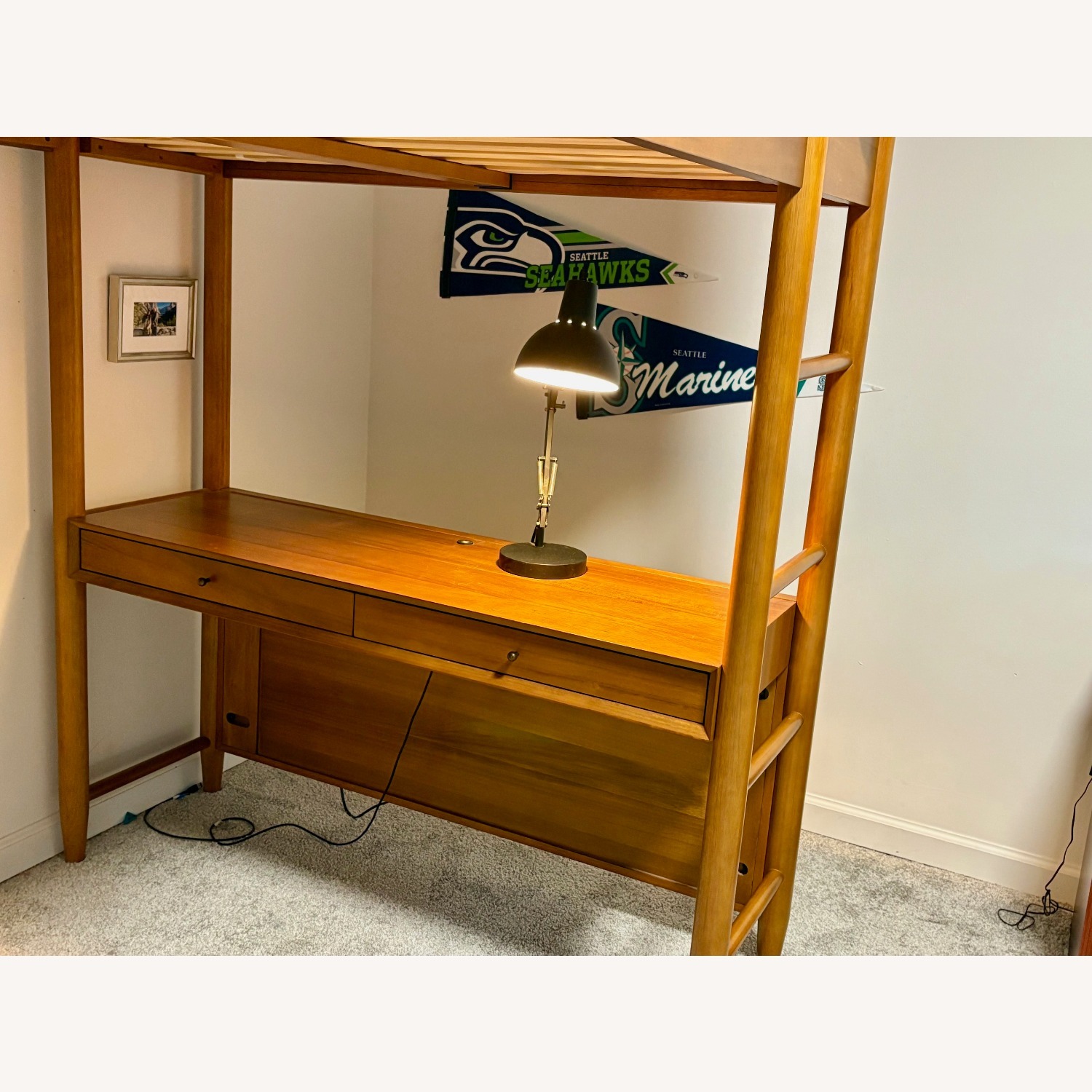 West Elm x pbt Mid-Century Loft Bed with Desk - image-1