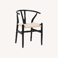 Poly and Bark Weave Natural Wood Dining Chairs