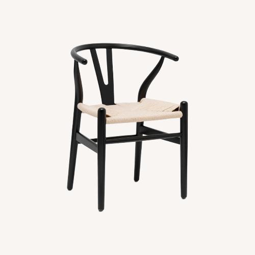 Used Poly and Bark Weave Natural Wood Dining Chairs for sale on AptDeco