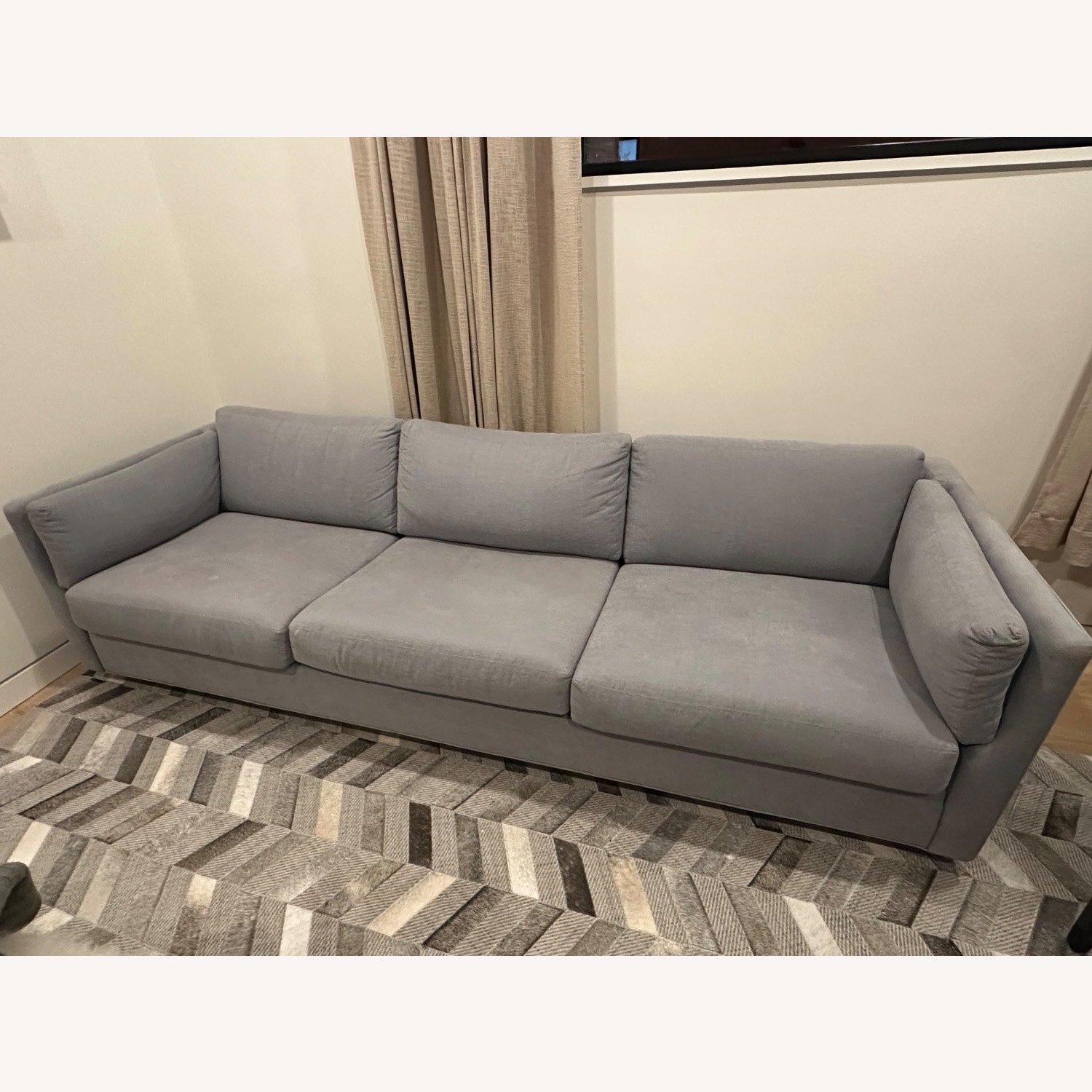 Vintage Gray Sofa Completely Redone - image-1