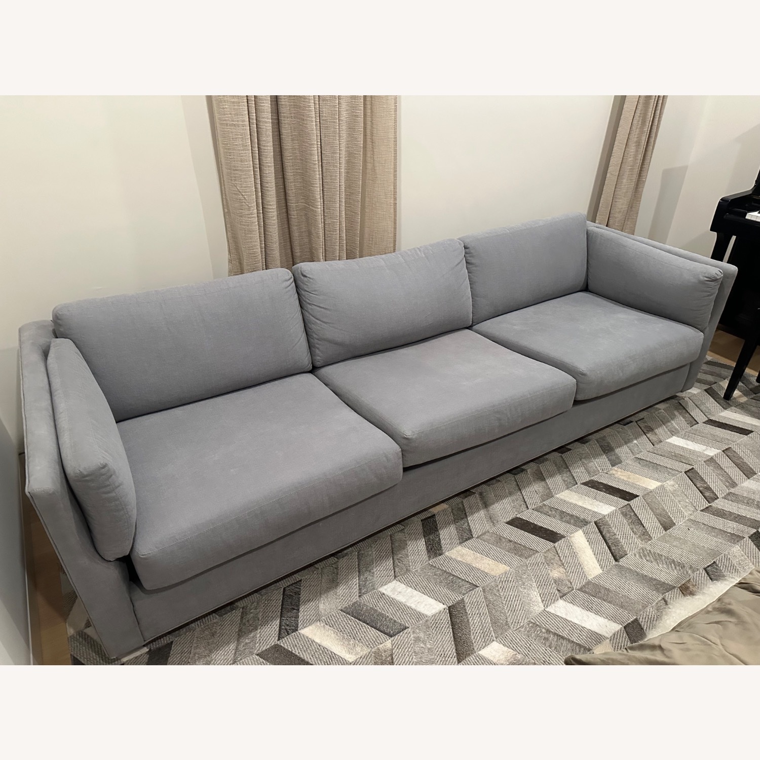 Vintage Gray Sofa Completely Redone - image-4