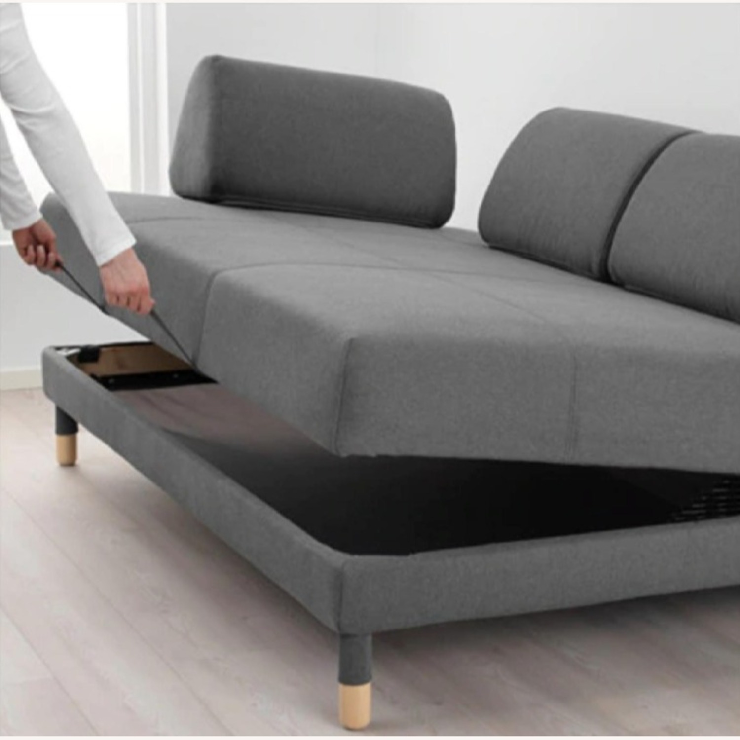 IKEA Flottebo Dark Gray Fabric Sleeper Sofa - image-7