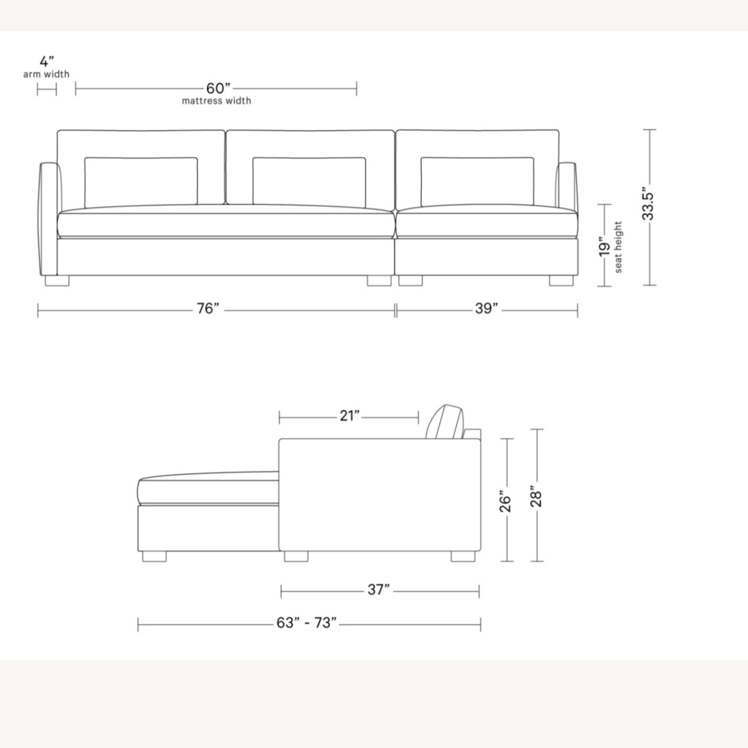 Interior Define Light Gray 2 Piece Sectional - image-6