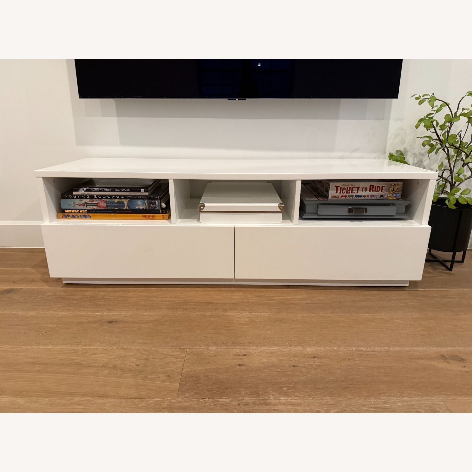 CB2 White Media Storage - image-1
