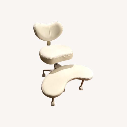 Used Pipersong Pro White Faux Leather Office Chair for sale on AptDeco