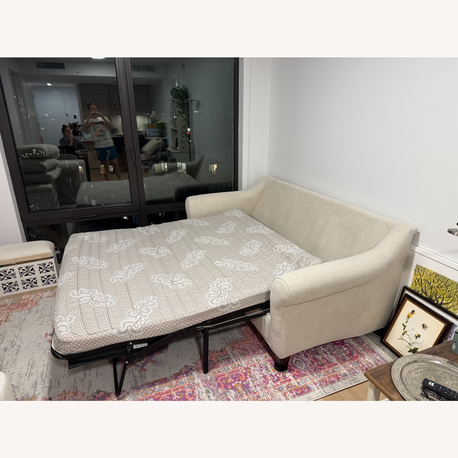 Raymour & Flanigan Queen Sleeper Sofa in Linen - image-4