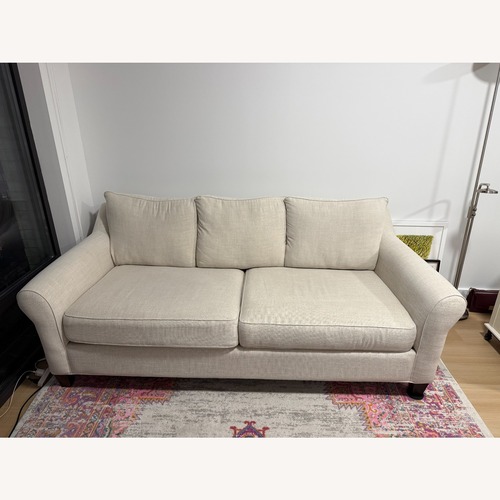 Used Raymour & Flanigan Queen Sleeper Sofa in Linen for sale on AptDeco