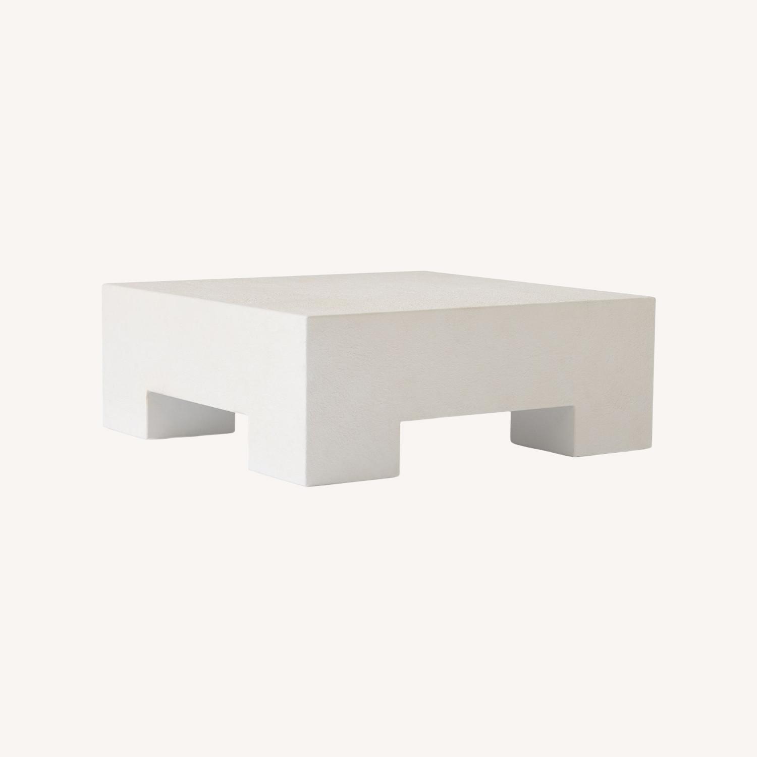 West Elm White Wood Coffee Table - image-0
