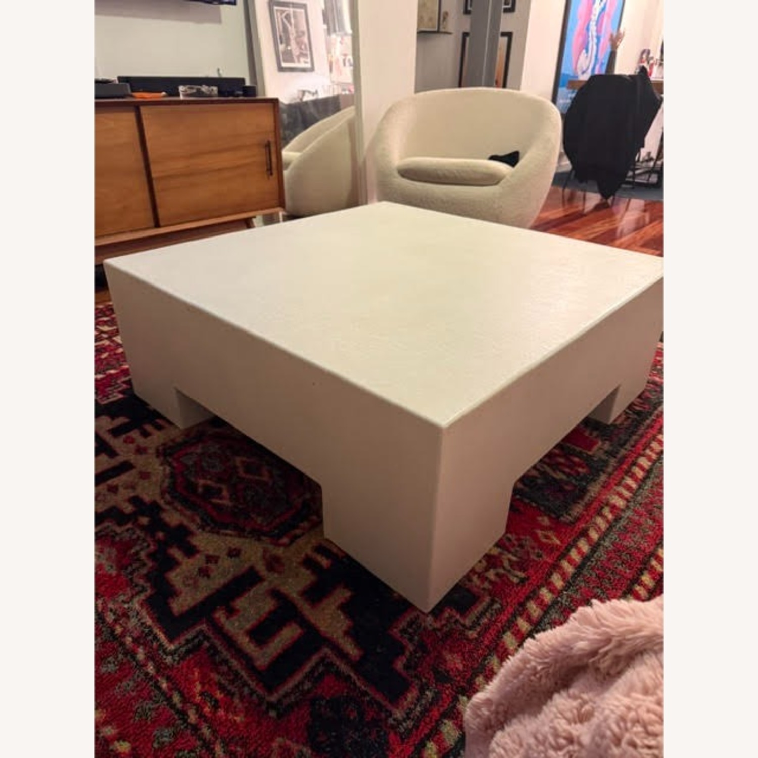 West Elm White Wood Coffee Table - image-1