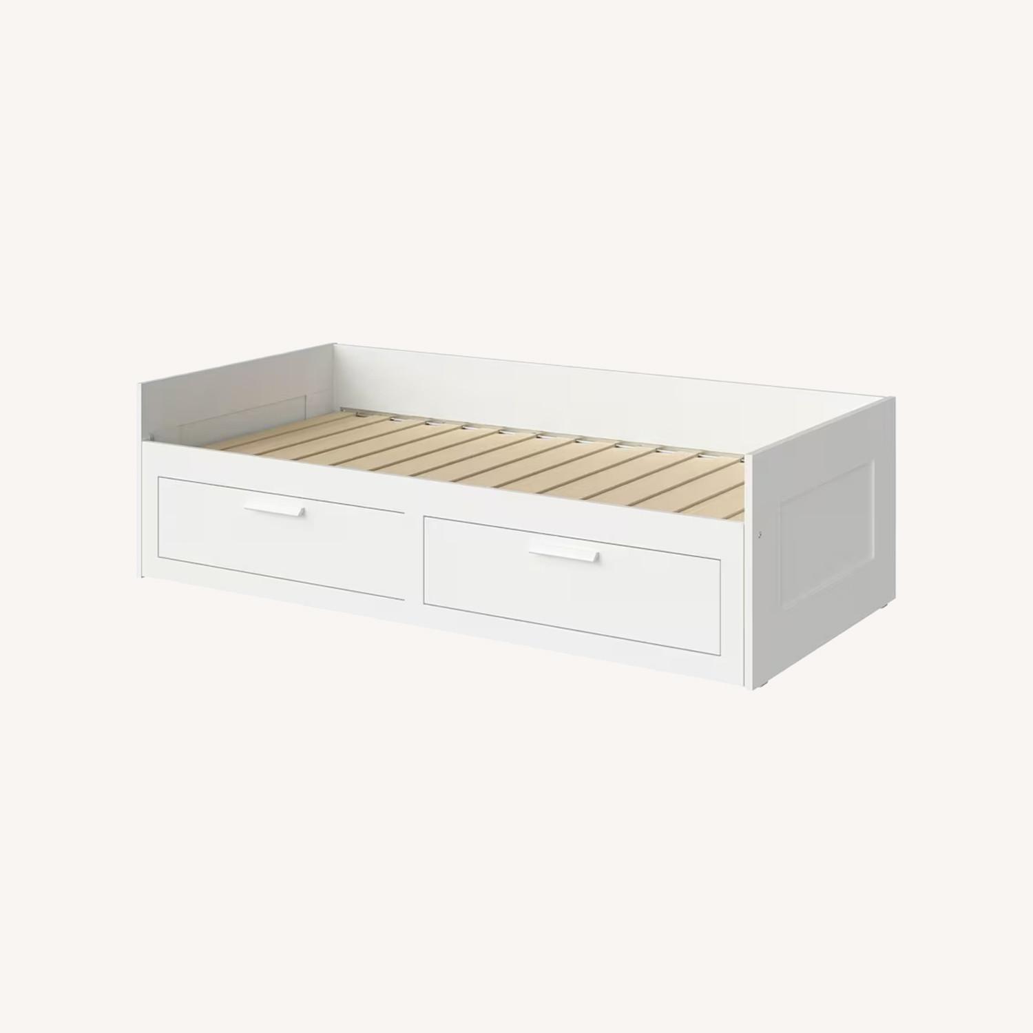 IKEA BRIMNES Daybed Frame with 2 Drawers White - image-0