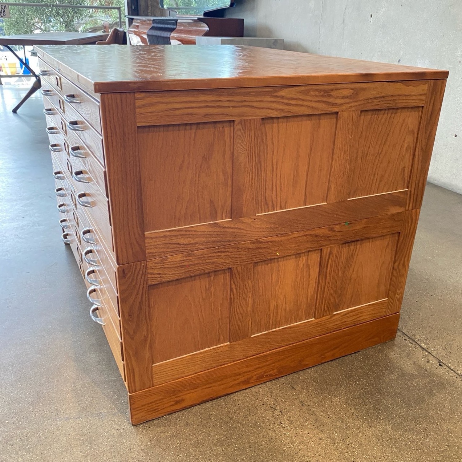 Mayline Vintage Oak Art Flat File Cabinet  - image-7